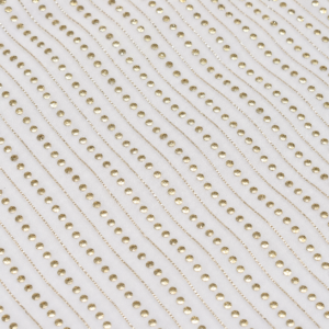 White Mukesh / Kamdani Silk Fabric – Hand Made