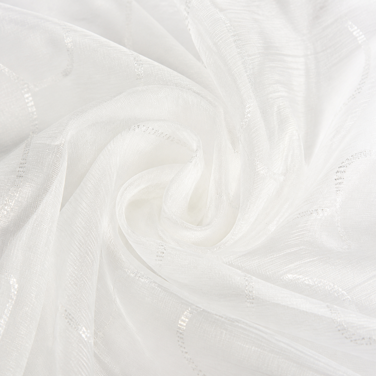 Saad Salman | Silk Fabric Manufacturer & Wholesaler White sheesha organza-style fabric in layered studio folds