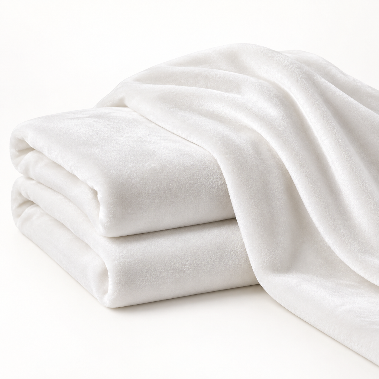 Saad Salman | Silk Fabric Manufacturer & Wholesaler White French Velvet fabric folded and draped with a soft dense pile