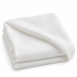 White pure khaadi silk fabric with natural woven texture