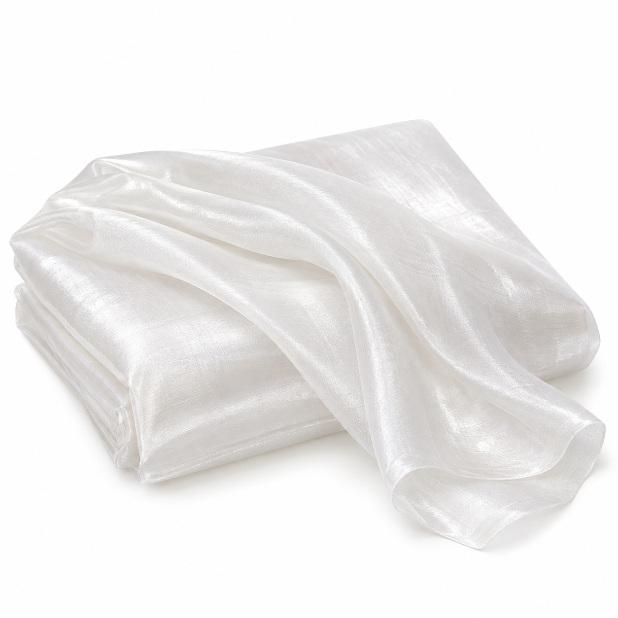 Saad Salman | Silk Fabric Manufacturer & Wholesaler White tissue silk fabric in elegant studio folds